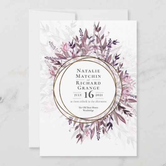 Country art bloemenbruiloft uitnodigen, kaart (Voorkant)