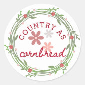 Country as Cornbread Sticker (Voorkant)