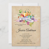 Country Autumn Lights Boy Baby shower Kaart (Voorkant)