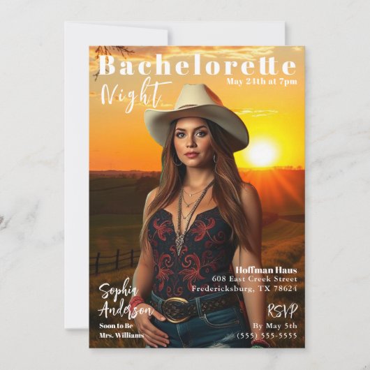 Country Bachelorette Magazine Hoesje Kaart (Voorkant)