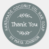 Country Balsam Green Handmade Bedankt Ronde Sticker (Voorkant)