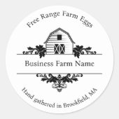 Country Barn Boerderij Ronde Sticker (Voorkant)