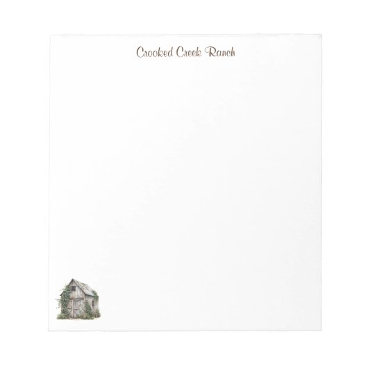 Country Barn gepersonaliseerd Notitieblok (Voorkant)