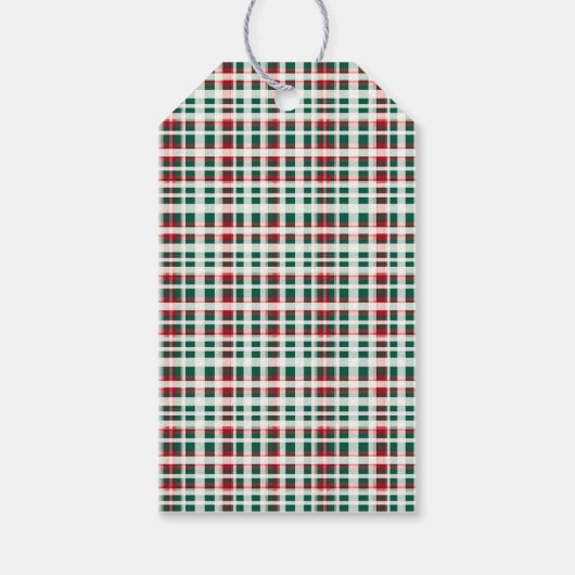 Country Barn Plaid Kerstmis Cadeaulabel (Achterkant)