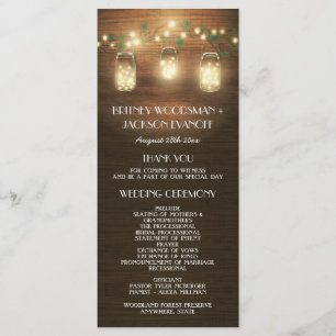 Country Barn Rustic Mason Jar Wedding Programma's