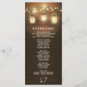 Country Barn Rustic Mason Jar Wedding Programma's (Achterkant)