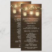 Country Barn Rustic Mason Jar Wedding Programma's (Voorkant / Achterkant)