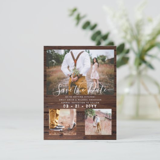 Country Barn Rustic PHOTO Collage Bewaar Datum (Staand voorkant)