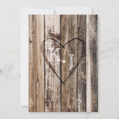 Country Barn Wood Rustieke bruiloft uitnodiging Ka (Achterkant)