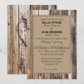 Country Barn Wood Rustieke bruiloft uitnodiging Ka (Voorkant / Achterkant)