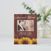 Country Barn Wood Rustieke Zonnebloem Dank u Kaart (Staand voorkant)