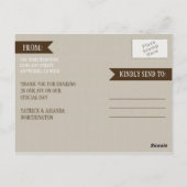 Country Barn Wood Rustieke Zonnebloem Dank u Kaart (Achterkant)