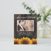 Country Barn Wood Rustieke Zonnebloem Dank u Kaart (Staand voorkant)