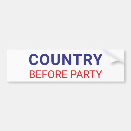 Country Before Party Political  Bumpersticker (Voorkant)