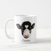 Country Black and White Cow Face Koffiemok (Links)