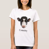Country Black and White Cow Face T-shirt (Voorkant)
