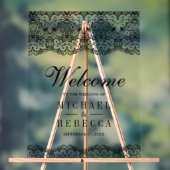 Country Black Lace Wedding Welcome Acryl Bord (Neutraal)