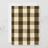 Country Black Sepia Checking Wedding Invitation Kaart (Achterkant)