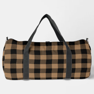 Country Black Tan Check Gooi Kussen Plunjezak
