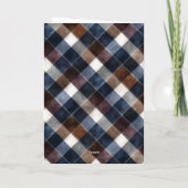 Country Blauw Rood Wit Vierkant Paard Kerstmis Kaart (Achterkant)