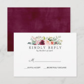 country-bloei | Bloemen bruiloft RSVP Reactie Kaartje (Voorkant / Achterkant)