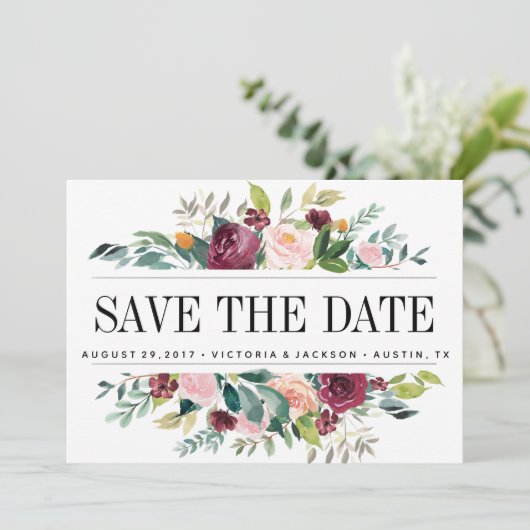 country-bloei | Floral WEDDING Foto opslaan van de Save The Date (Staand voorkant)