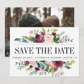 country-bloei | Floral WEDDING Foto opslaan van de Save The Date (Voorkant / Achterkant)