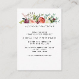 country-bloei | Herfst BRUILOFT Hotel Accommodatie Informatiekaartje