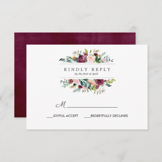 country-bloei | Herfst bruiloft RSVP MAALTIJD opti (Voorkant / Achterkant)