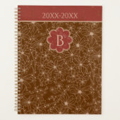 Country Bloemen Bruin Rood Gepersonaliseerde Schoo Planner (Voorkant)