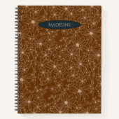 Country Bloemen Hand getrokken patroon bruin rusti Notitieboek (Voorkant)