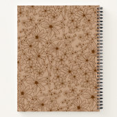 Country Bloemen Hand getrokken patroon bruin rusti Notitieboek (Achterkant)