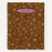 Country Bloemen Hand getrokken patroon bruin rusti Notitieboek (Voorkant)
