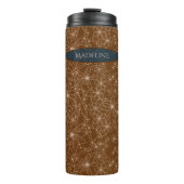 Country Bloemen Hand getrokken patroon bruin rusti Thermosbeker (Voorkant)