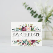 Country Bloom Bloemen Rustieke BRUILOFT opslaan va Aankondigingskaart (Staand voorkant)