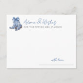 Country Blue Bow Cowboy Bridal Shower Advice Informatiekaartje (Voorkant)