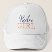 Country Blue en Peach Rodeo Meisje Trucker Pet (Voorkant)
