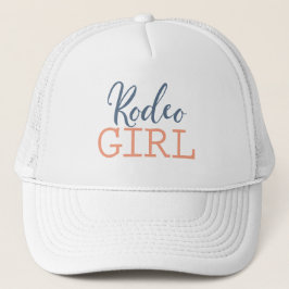 Country Blue en Peach Rodeo Meisje Trucker Pet