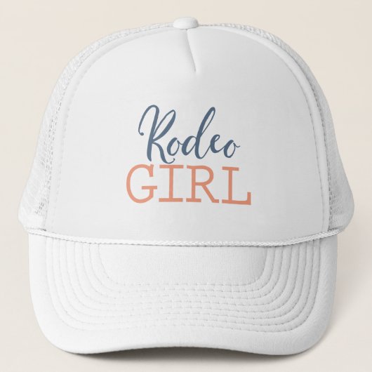 Country Blue en Peach Rodeo Meisje Trucker Pet (Voorkant)