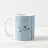 Country Blue Gather Script Farmhouse Rustic Koffiemok (Links)