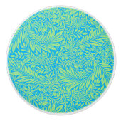 Country Blue Green William Morris Leaf Pattern Keramische Knop (Voorkant)