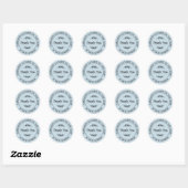 Country Blue Handmade Dank je wel Ronde Sticker (Vel)