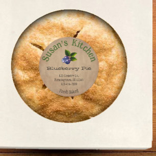 Country Blue Heart Custom Pie Product Sticker