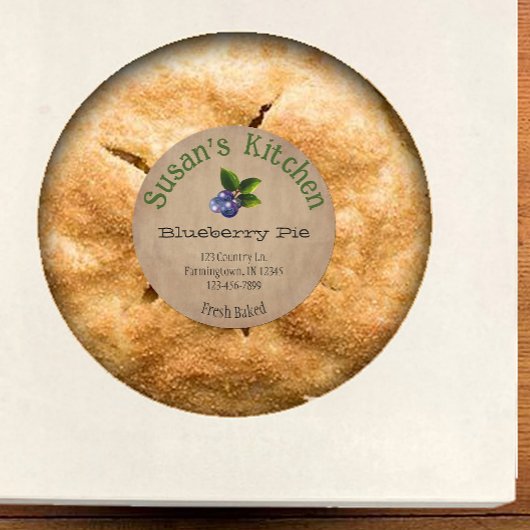 Country Blue Heart Custom Pie Product Sticker