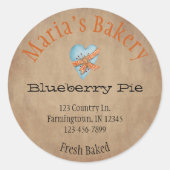 Country Blue Heart Custom Pie Product Sticker (Voorkant)