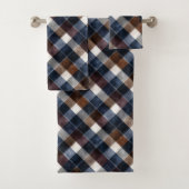 Country Blue Red White Grey Squares   Bad Handdoek (Insitu)