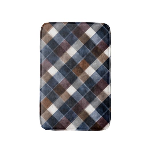 Country Blue Red White Grey Squares   Badmat (Voorkant Verticaal)