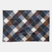 Country Blue Red White Grey Squares   Theedoek (Horizontaal)