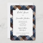 Country Blue Red White Squares Bridal Shower Kaart (Voorkant)