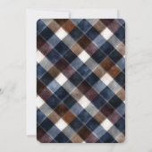 Country Blue Red White Squares Wedding Kaart (Achterkant)